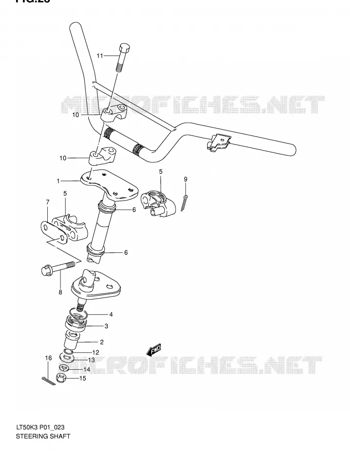 COLONNE DE DIRECTION Suzuki QUAD 50 MINIQUAD-SPORT 2004  LT50K4(P1)