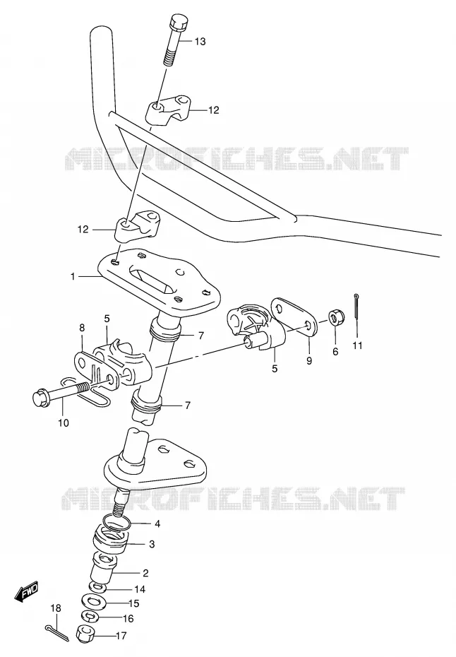 COLONNE DE DIRECTION Suzuki QUAD 80 QUADSPORT 2001  LT80K1(P3/P28)