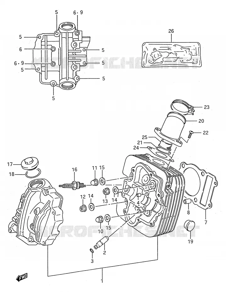 CULASSE Suzuki QUAD 250 KINGQUAD 1993  LT-F4WDP(E28)