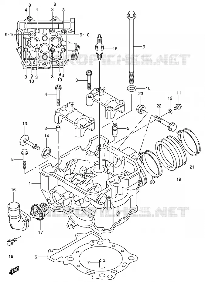 CULASSE Suzuki QUAD 400 QUADSPORT 2004  LT-Z400ZK4(E3/E28)