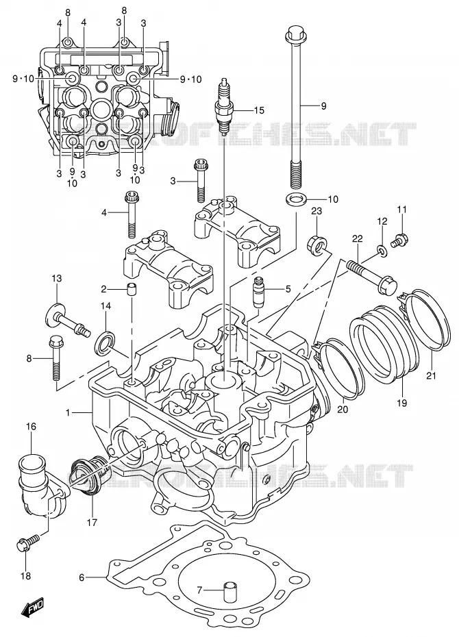 CULASSE Suzuki QUAD 400 QUADSPORT 2006  LT-Z400K6(E19)
