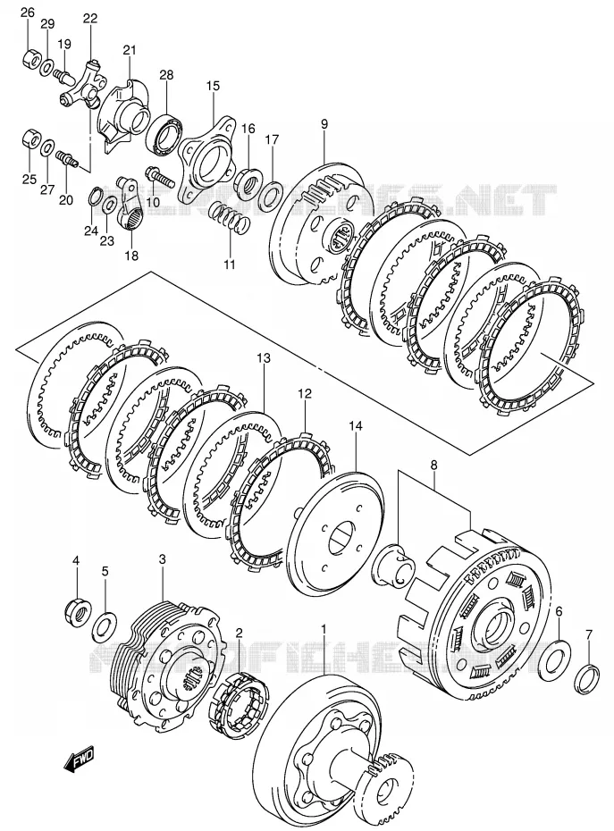 EMBRAYAGE (MODEL K4/K5/K6/K7) Suzuki QUAD 400 EIGER 2004  LT-F400FK4(P24)