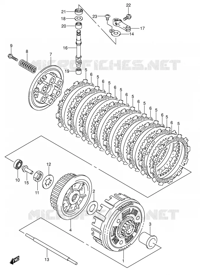 EMBRAYAGE (MODEL K5/K6/K7) Suzuki QUAD 400 QUADSPORT 2007  LT-Z400K7(E3/E28)