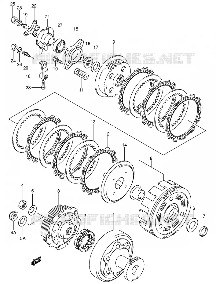 EMBRAYAGE (MODELE K3) Suzuki QUAD 400 EIGER 2003  LT-F400K3(P3/P28)