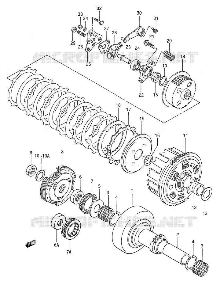 EMBRAYAGE Suzuki QUAD 250 KINGQUAD 1994  LT-F4WDR(E28)