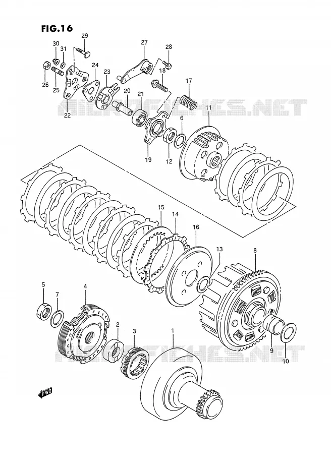 EMBRAYAGE Suzuki QUAD 300 KINGQUAD 1993  LT-F4WDXP(E2)