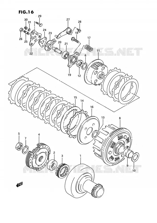 EMBRAYAGE Suzuki QUAD 300 KINGQUAD 1993  LT-F4WDXP(E3)