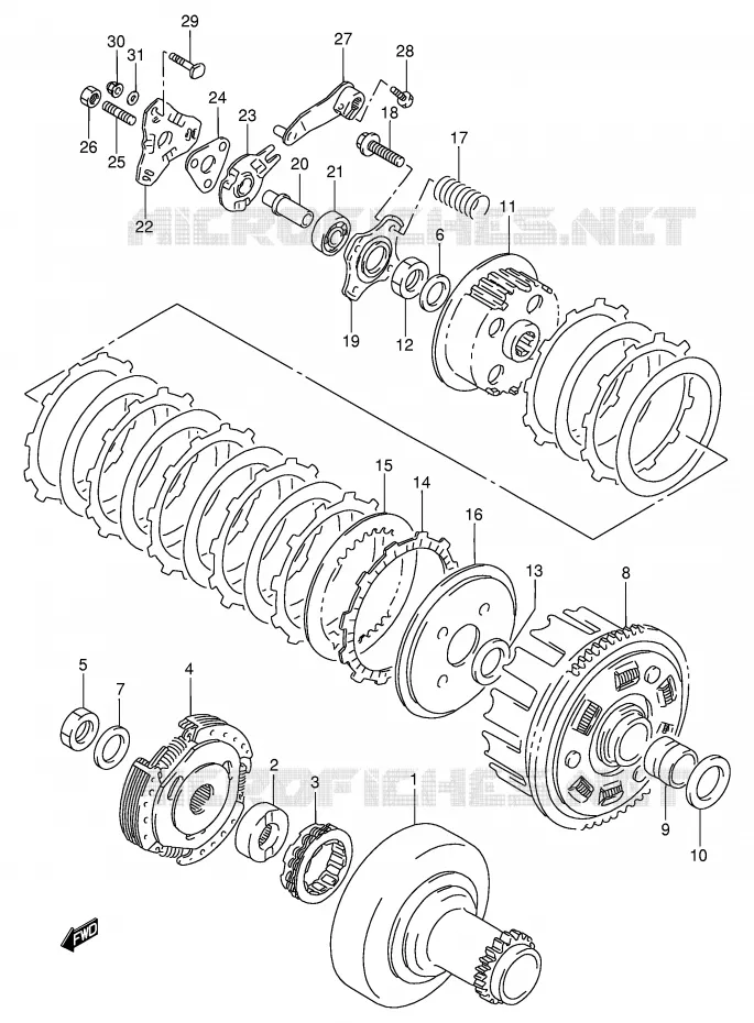 EMBRAYAGE Suzuki QUAD 300 KINGQUAD 2000  LT-F300Y(E24)
