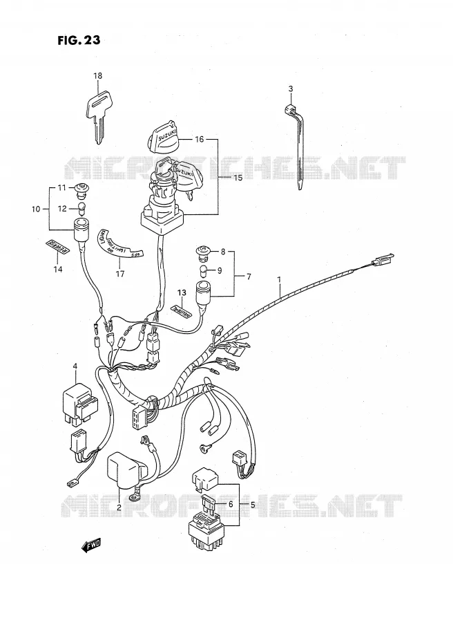 FAISCEAU ELECTRIQUE Suzuki QUAD 160 OZARK 1995  LT-F160S(P3)