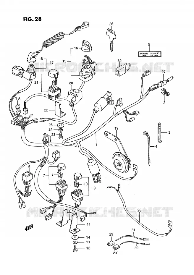 FAISCEAU ELECTRIQUE Suzuki QUAD 250 KINGQUAD 1991  LT-F4WDM(E2)