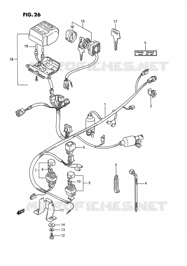 FAISCEAU ELECTRIQUE Suzuki QUAD 250 OZARK 1991  LT-F250M(E28)