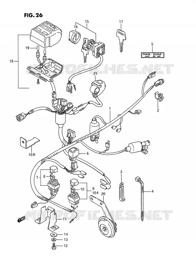 FAISCEAU ELECTRIQUE Suzuki QUAD 250 OZARK 1992  LT-F250N(E2)