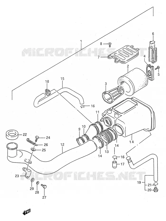 FILTRE A AIR (MODELE M/N/P/R/S) Suzuki QUAD 250 KINGQUAD 1994  LT-F4WDR(E28)