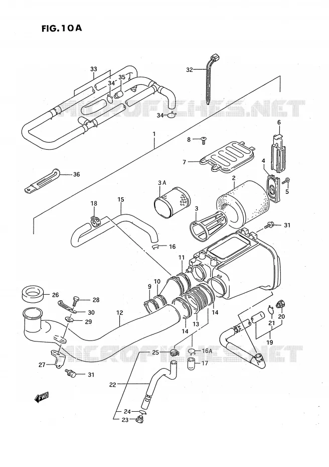 FILTRE A AIR (MODELE M/N/P/R/S/T) Suzuki QUAD 250 OZARK 1996  LT-F250T(E3)
