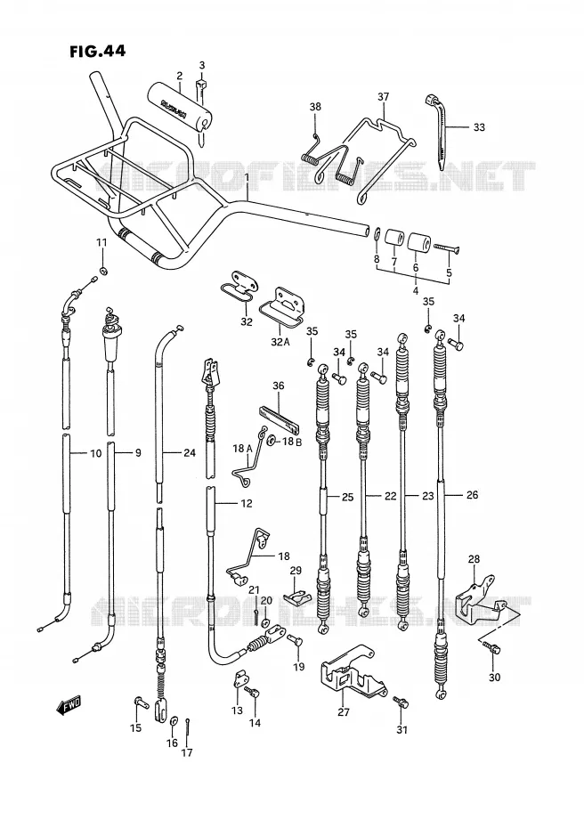 GUIDON - CABLES Suzuki QUAD 300 KINGQUAD 1994  LT-F4WDXR(E2)