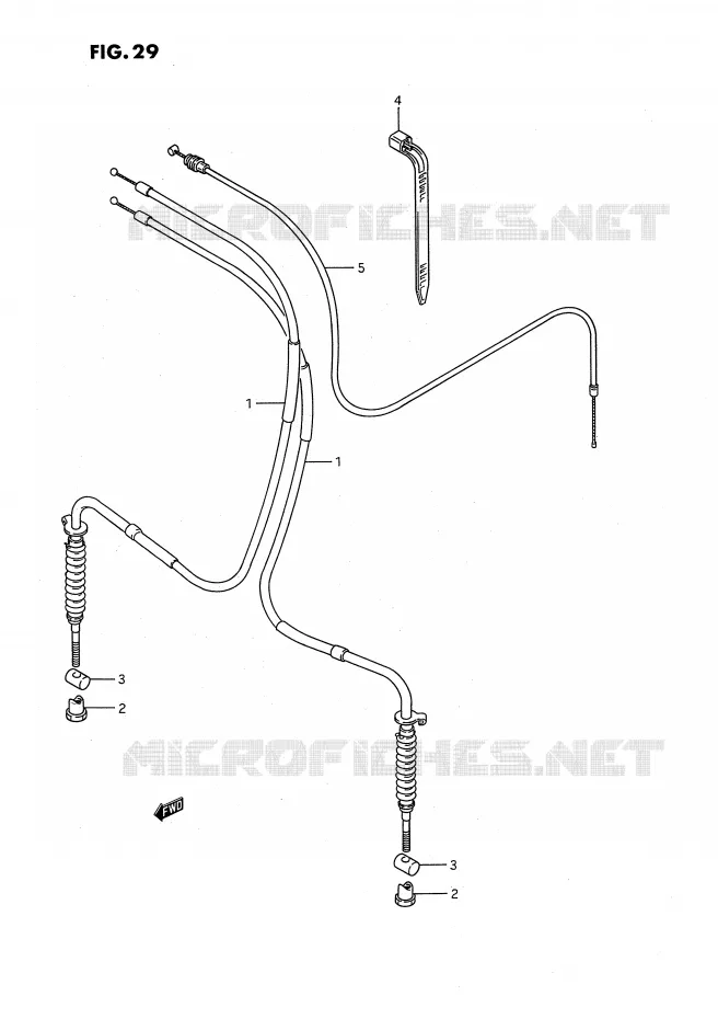 GUIDON - CABLES Suzuki QUAD 80 QUADSPORT 1987  LT80H(P28)