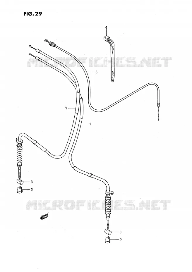 GUIDON - CABLES Suzuki QUAD 80 QUADSPORT 1988  LT80J(P3)