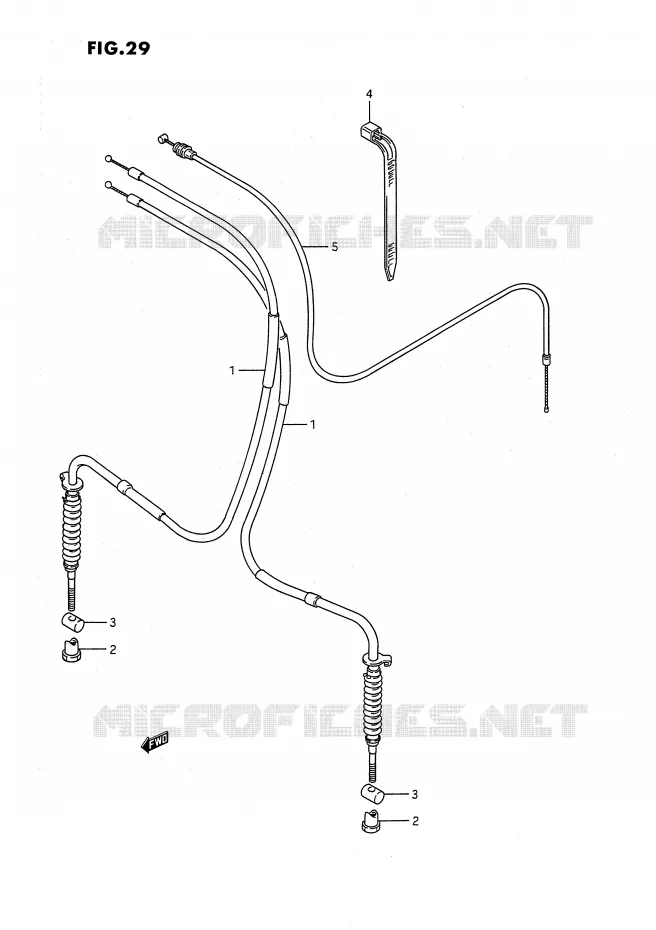 GUIDON - CABLES Suzuki QUAD 80 QUADSPORT 1991  LT80M(P1)