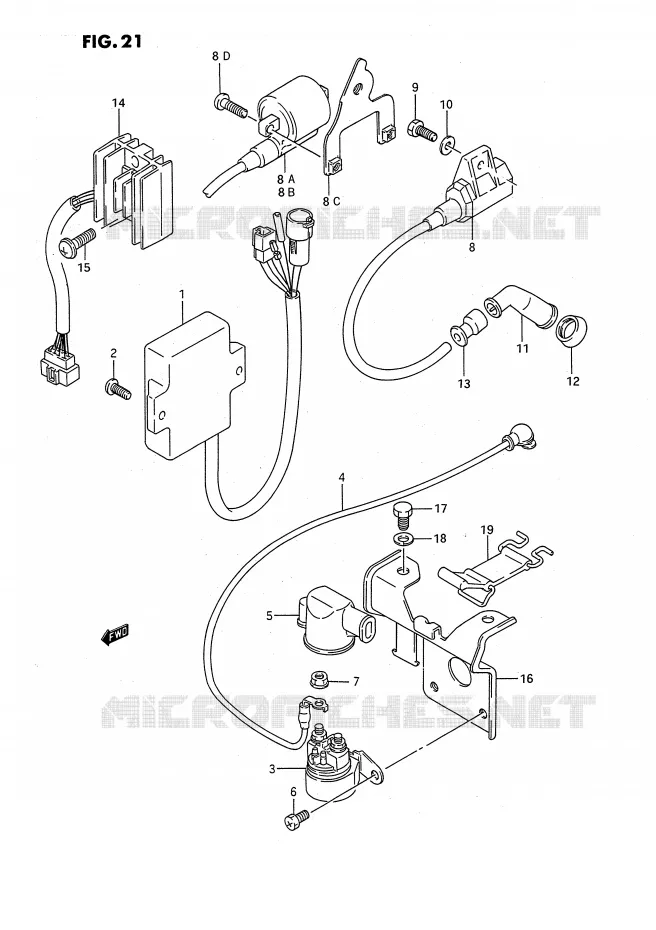 PARTIE ELECTRIQUE Suzuki QUAD 250 OZARK 1988  LT-F250J(E3)