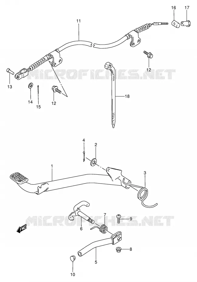 PEDALE DE FREIN Suzuki QUAD 80 QUADSPORT 1997  LT80V(P3/P28)