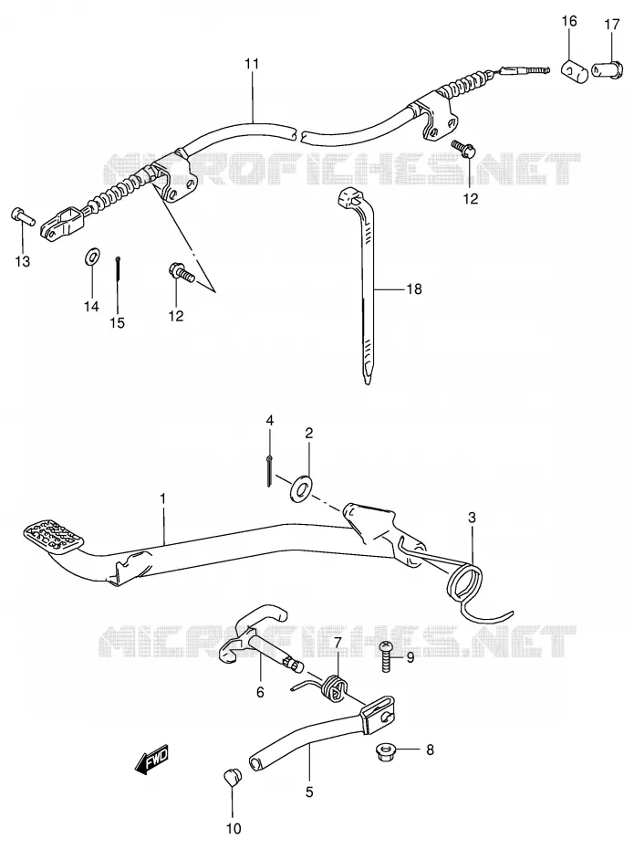 PEDALE DE FREIN Suzuki QUAD 80 QUADSPORT 2001  LT80K1(P3/P28)
