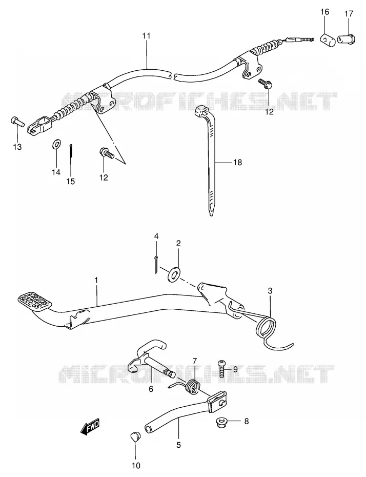 PEDALE DE FREIN Suzuki QUAD 80 QUADSPORT 2005  LT80K5(P3/P28)