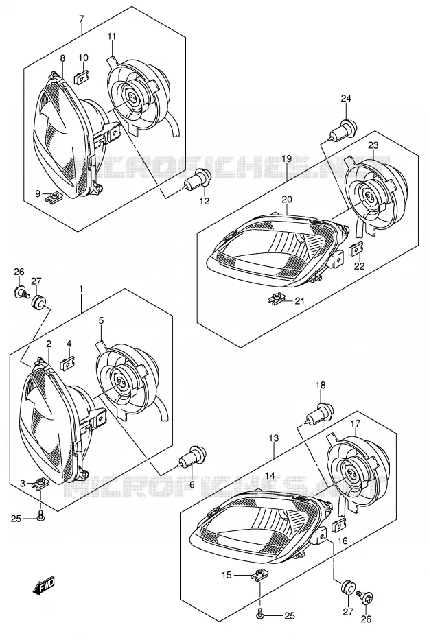 PHARE (MODELE K5 P24) Suzuki QUAD 400 EIGER 2005  LT-F400K5(P24)