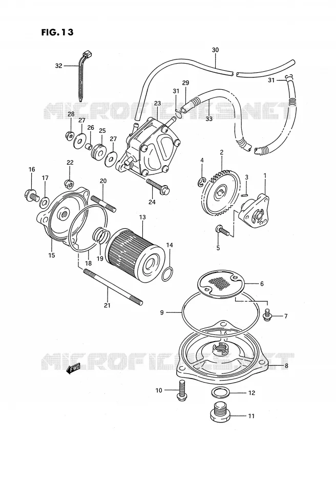 POMPE A HUILE - POMPE A ESSENCE Suzuki QUAD 250 KINGQUAD 1987  LT-F4WDH(E2)