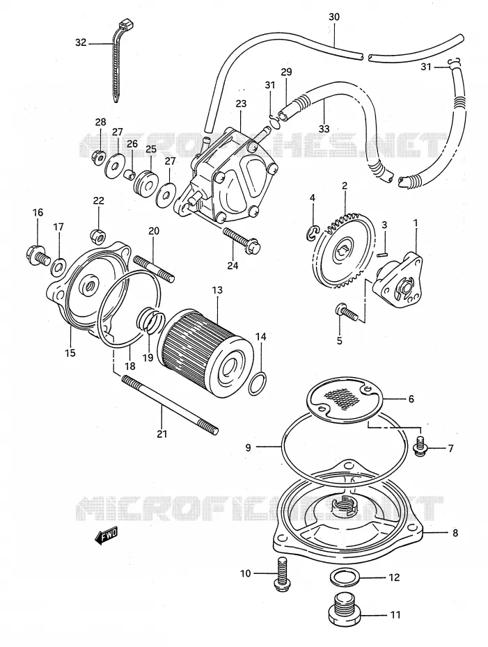 POMPE A HUILE - POMPE A ESSENCE Suzuki QUAD 300 KINGQUAD 1992  LT-F4WDXN(E28)