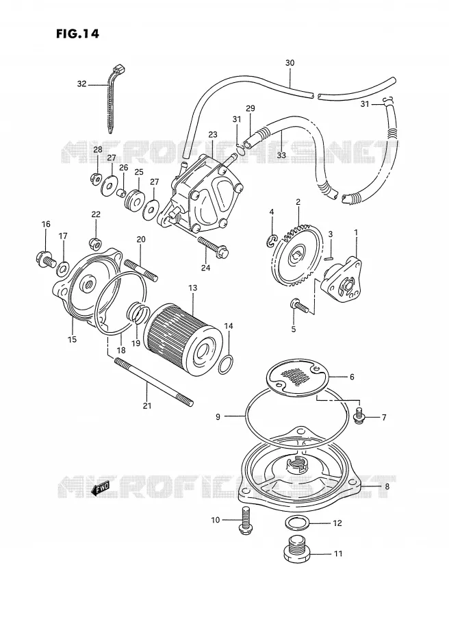 POMPE A HUILE - POMPE A ESSENCE Suzuki QUAD 300 KINGQUAD 1993  LT-F4WDXP(E2)