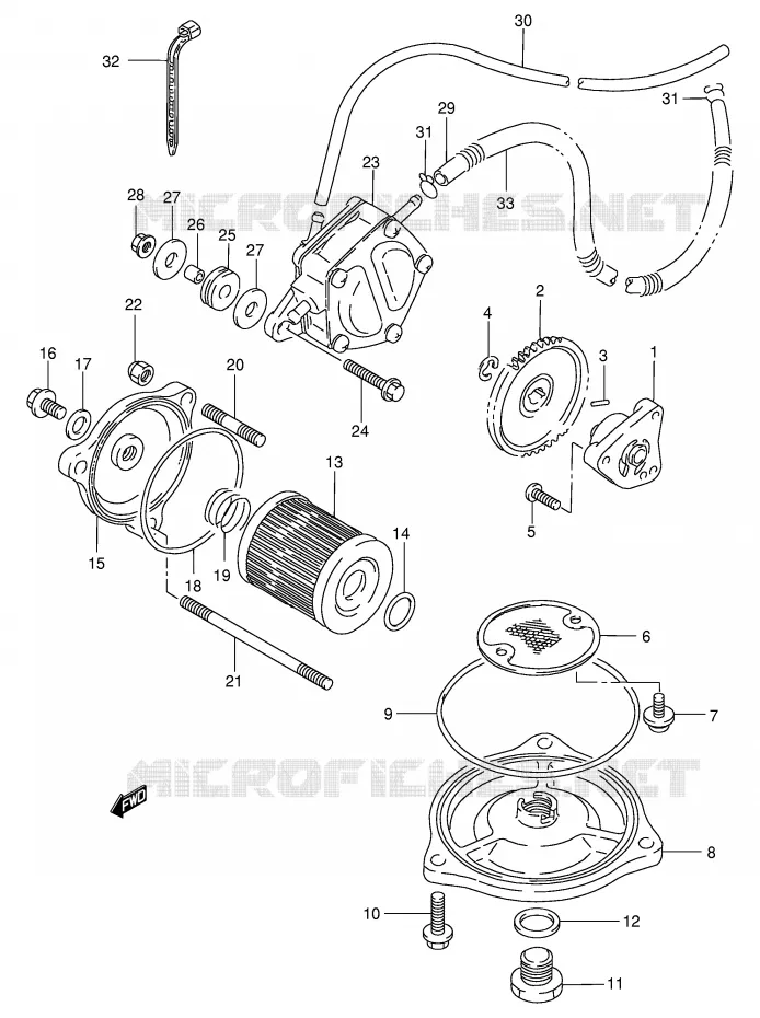 POMPE A HUILE - POMPE A ESSENCE Suzuki QUAD 300 KINGQUAD 2001  LT-F300FK1(E24)