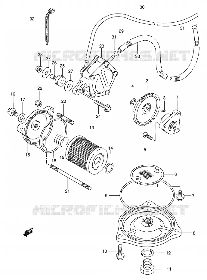 POMPE A HUILE - POMPE A ESSENCE Suzuki QUAD 300 KINGQUAD 2001  LT-F300K1(E24)