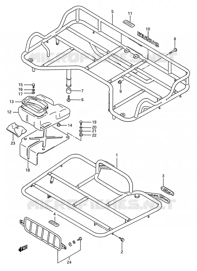 PORTE PAQUET (MODELE K/L/M/N/P/R/S) Suzuki QUAD 250 KINGQUAD 1988  LT-F4WDJ(E28)