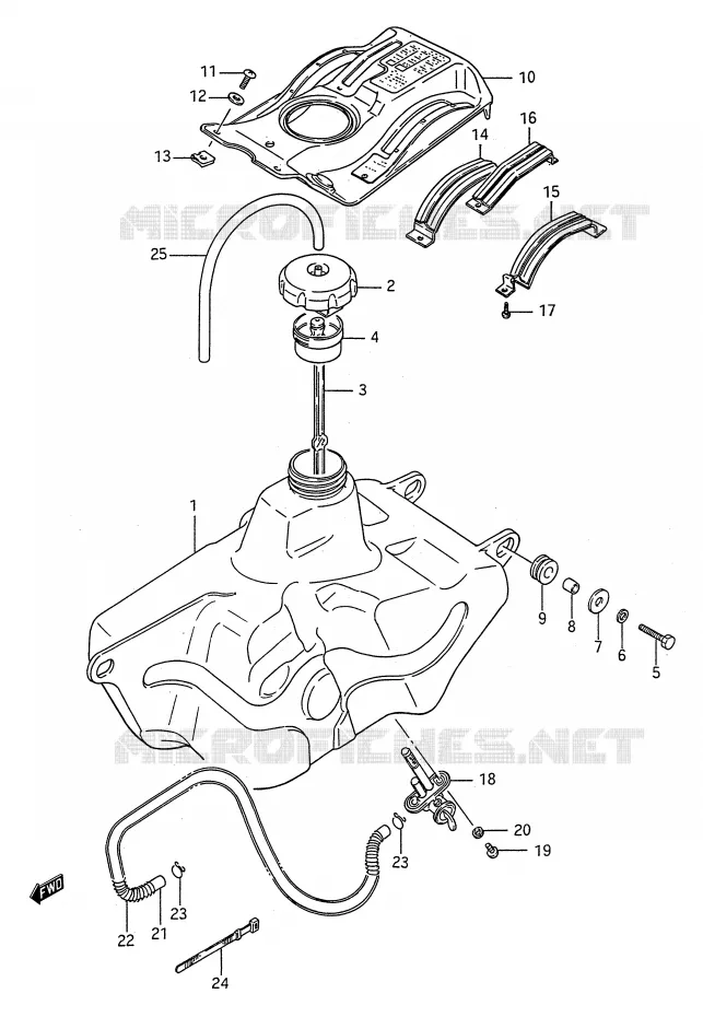 RESERVOIR D'ESSENCE Suzuki QUAD 250 KINGQUAD 1990  LT-F4WDL(E28)