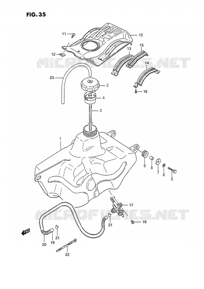 RESERVOIR D'ESSENCE Suzuki QUAD 300 KINGQUAD 1993  LT-F4WDXP(E3)