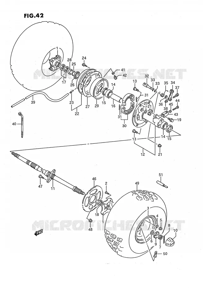 ROUE ARRIERE Suzuki QUAD 160 OZARK 1990  LT-F160L(P3)