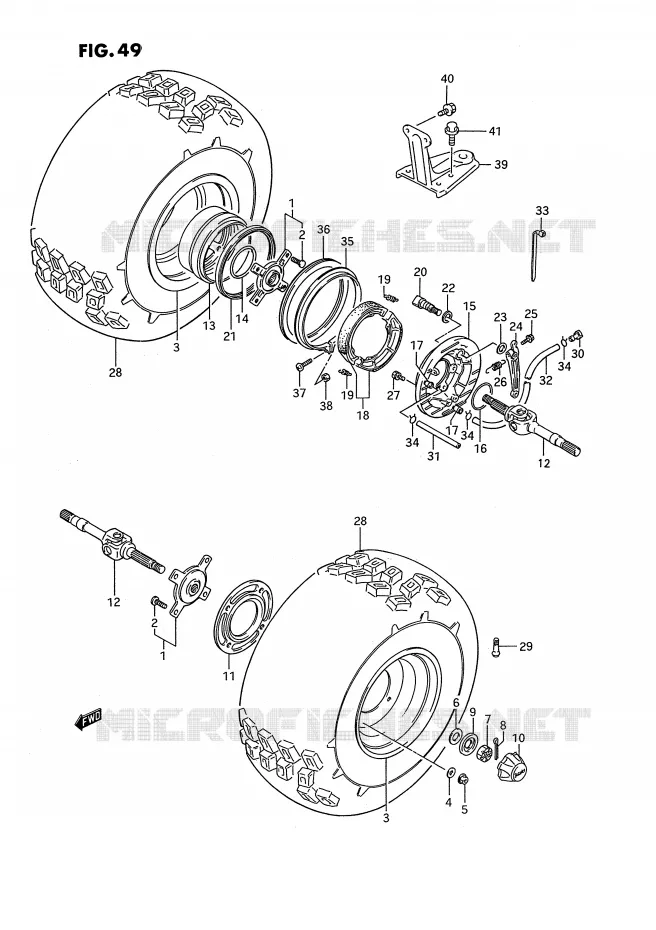 ROUE ARRIERE Suzuki QUAD 250 OZARK 1992  LT-F250N(E2)