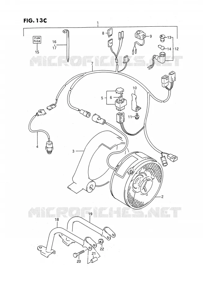 VENTILATEUR DE REFROIDISSEMENT (MODELE N/P/R/S:OPTIONNEL) Suzuki QUAD 250 KINGQUAD 1987  LT-F4WDH(E2)