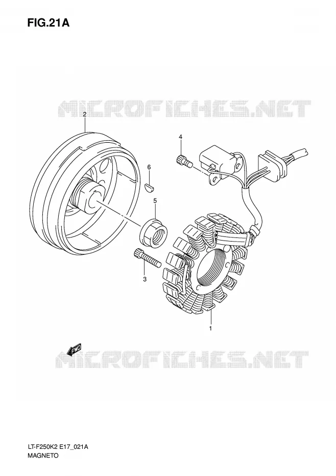 ALLUMAGE ROTOR - STATOR (LT-F250K6 E4) Suzuki QUAD 250 OZARK 2003  LT-F250K3(E17)