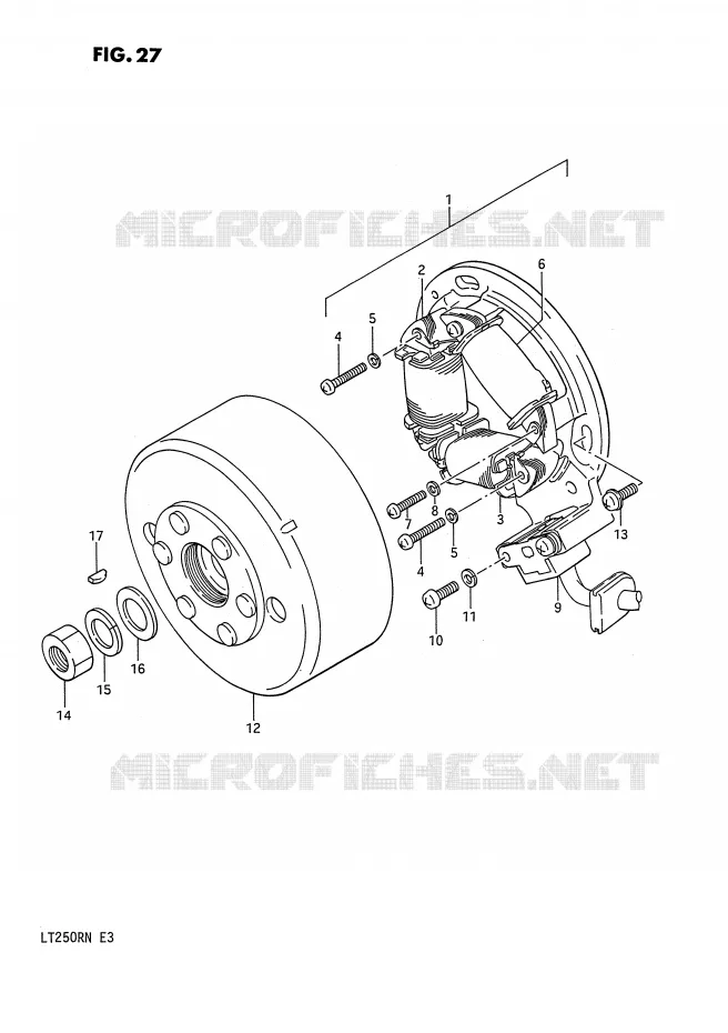 ALLUMAGE ROTOR - STATOR (MODELE F/G) Suzuki QUAD 250 QUADRACER 1986  LT250RG(E3)