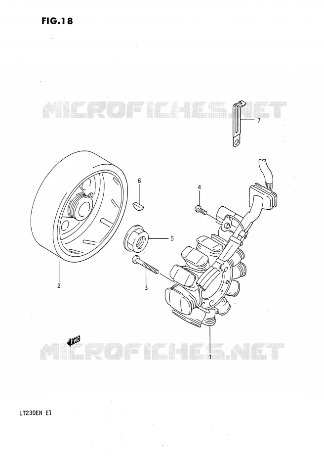 ALLUMAGE ROTOR - STATOR Suzuki QUAD 230 QUADSPORT 1991  LT230EM(E1)