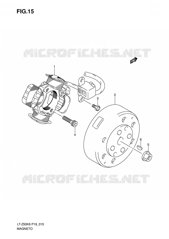 ALLUMAGE ROTOR - STATOR Suzuki QUAD 50 QUADSPORT 2010  LT-Z50L0(P19)