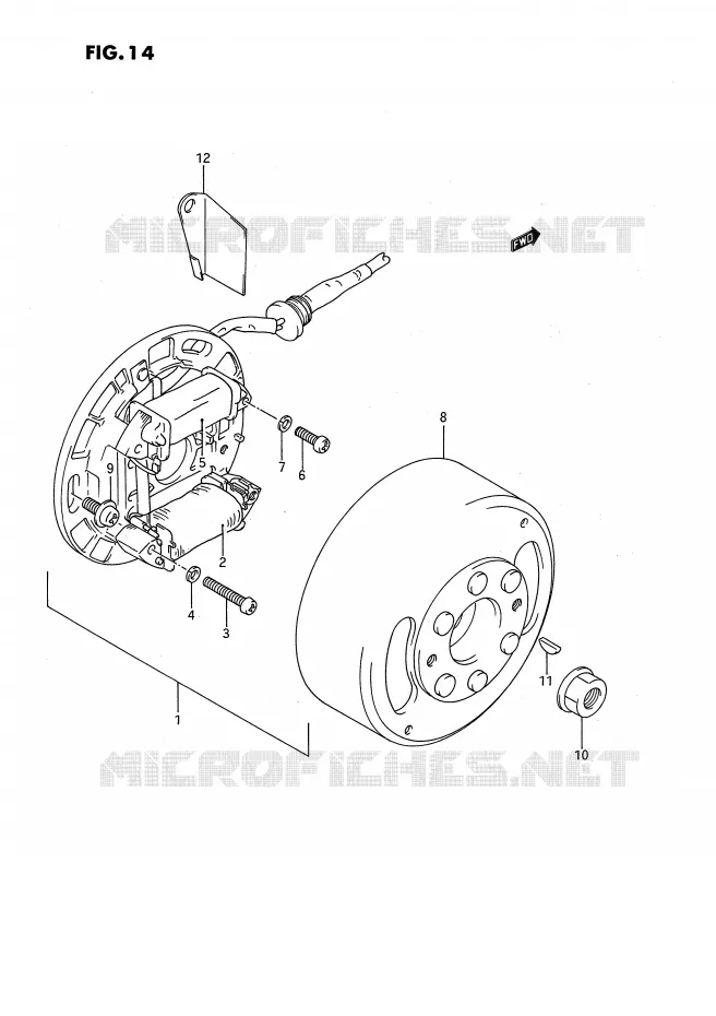 ALLUMAGE ROTOR - STATOR Suzuki QUAD 80 QUADSPORT 1990  LT80L(P3)