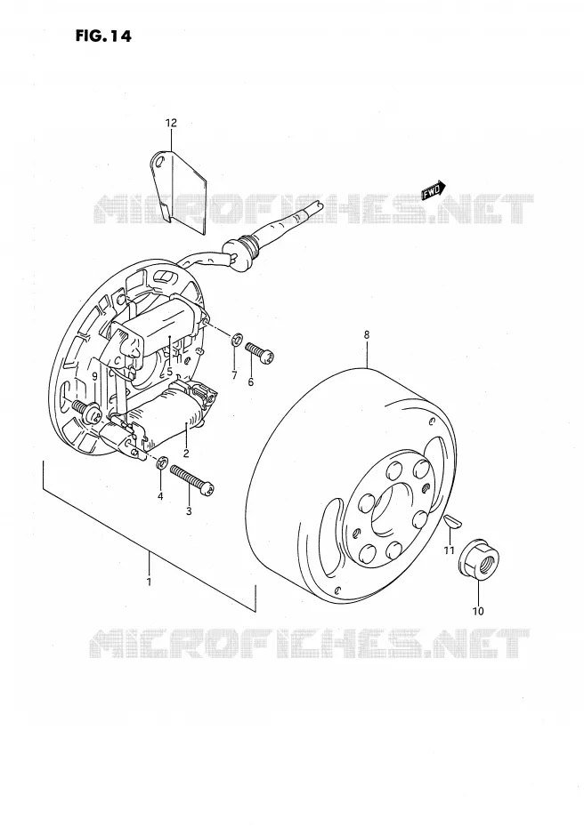 ALLUMAGE ROTOR - STATOR Suzuki QUAD 80 QUADSPORT 1992  LT80N(P1)