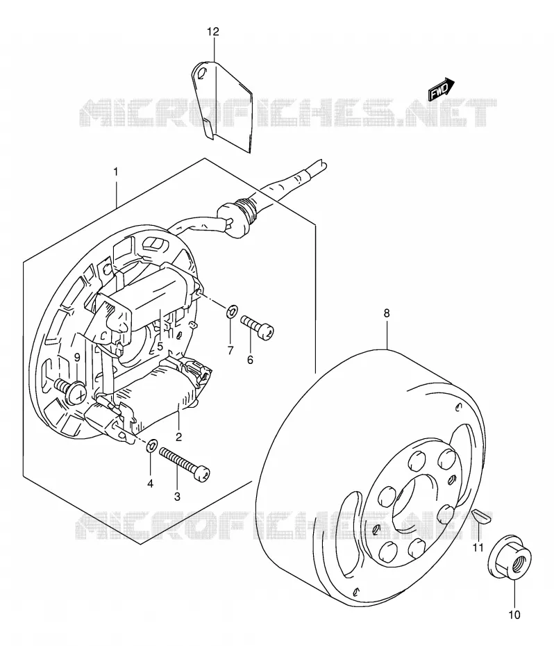 ALLUMAGE ROTOR - STATOR Suzuki QUAD 80 QUADSPORT 2006  LT80K6(P1)