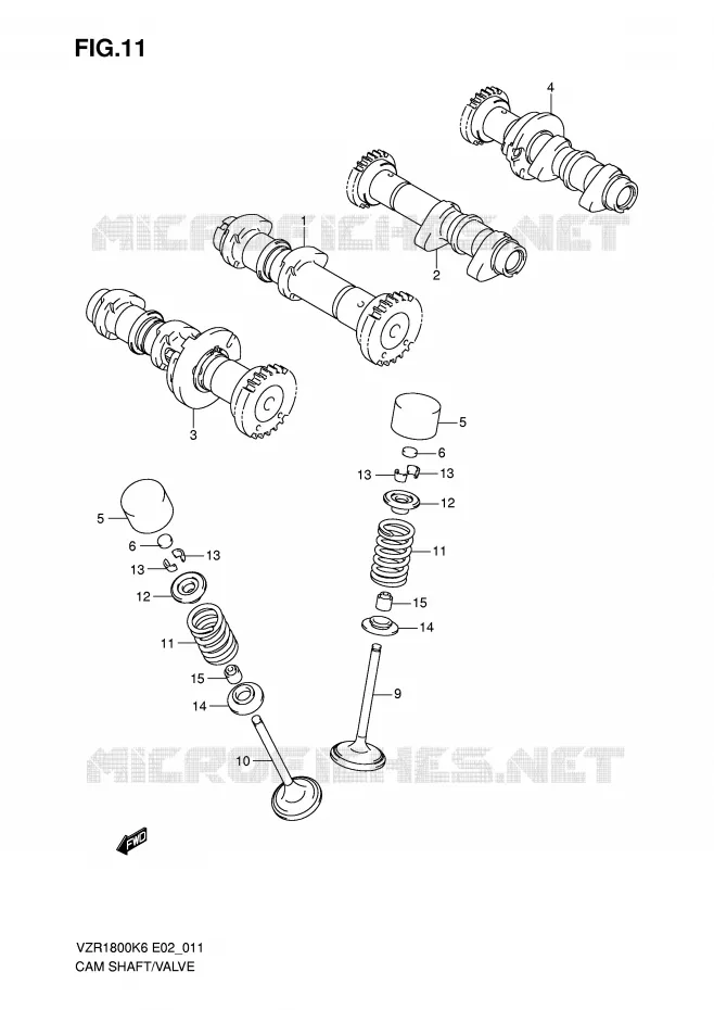 ARBRE A CAMES - SOUPAPES Suzuki MOTO 1800 INTRUDER 2007  VZR1800K7(E2)