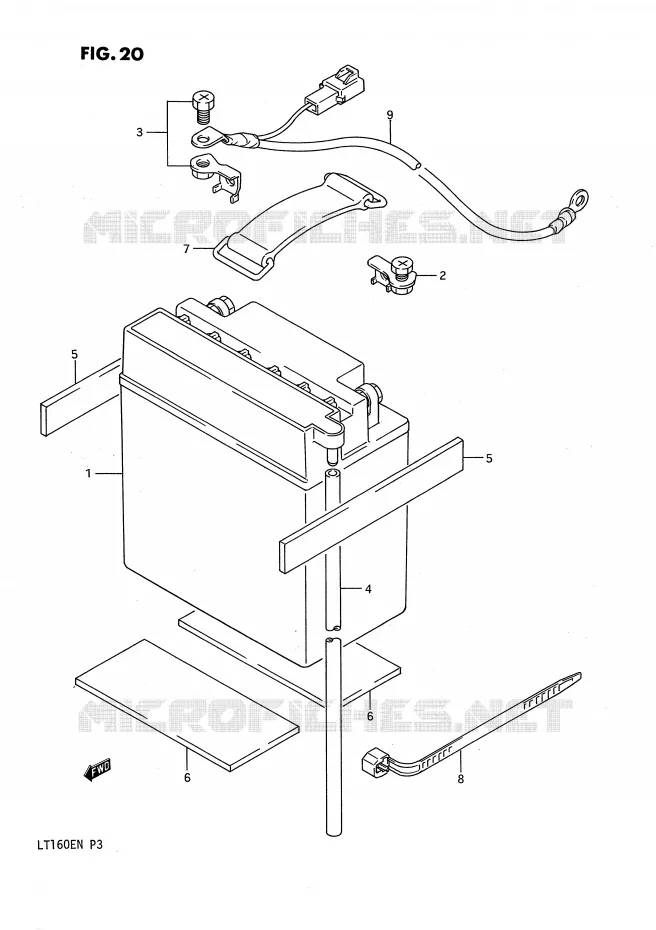 BATTERIE Suzuki QUAD 160 QUADRUNNER 1990  LT160EL(P3)