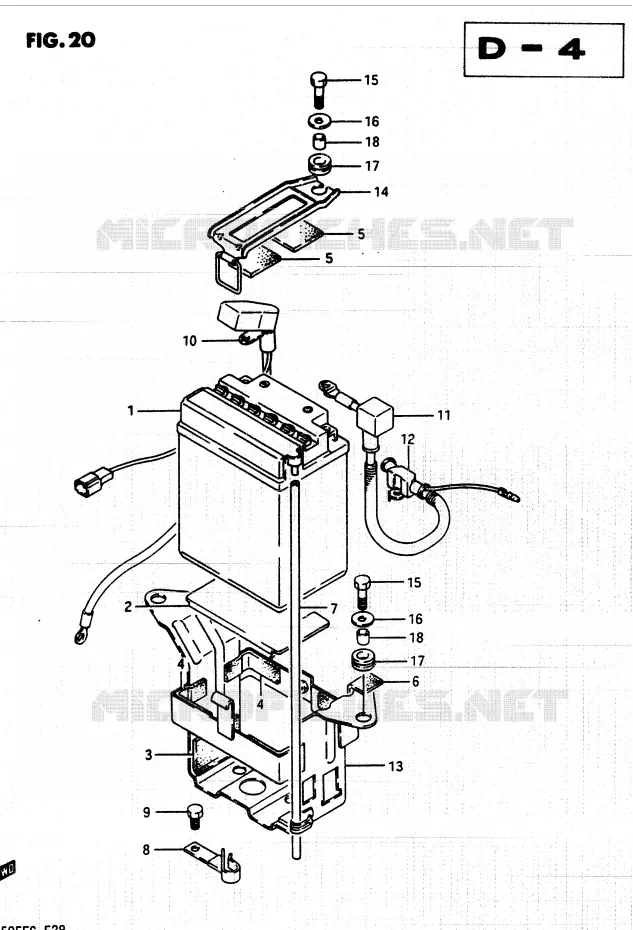 BATTERIE Suzuki QUAD 250 QUADRUNNER 1987  LT250EF(F/2/G)