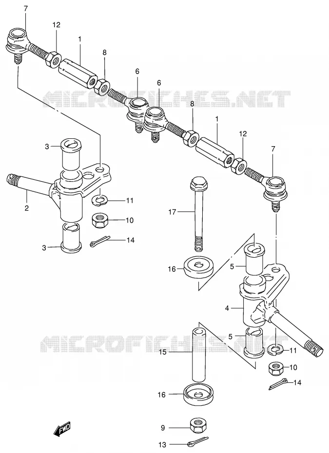 BIELLETTE DE DIRECTION - MOYEU Suzuki QUAD 50 MINIQUAD-SPORT 2002  LT50K2(P1)