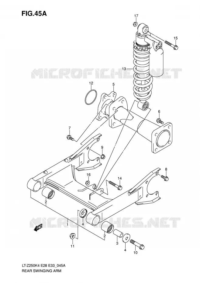 BRAS OSCILLANT (MODEL K6/K7/K8) Suzuki QUAD 250 QUADSPORT 2008  LT-Z250K8(E28/E33)